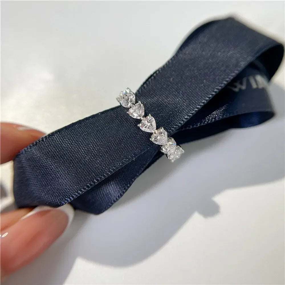 2.1 Carat 925 Sterling Silver Moissanite Heart Ring - VAleG