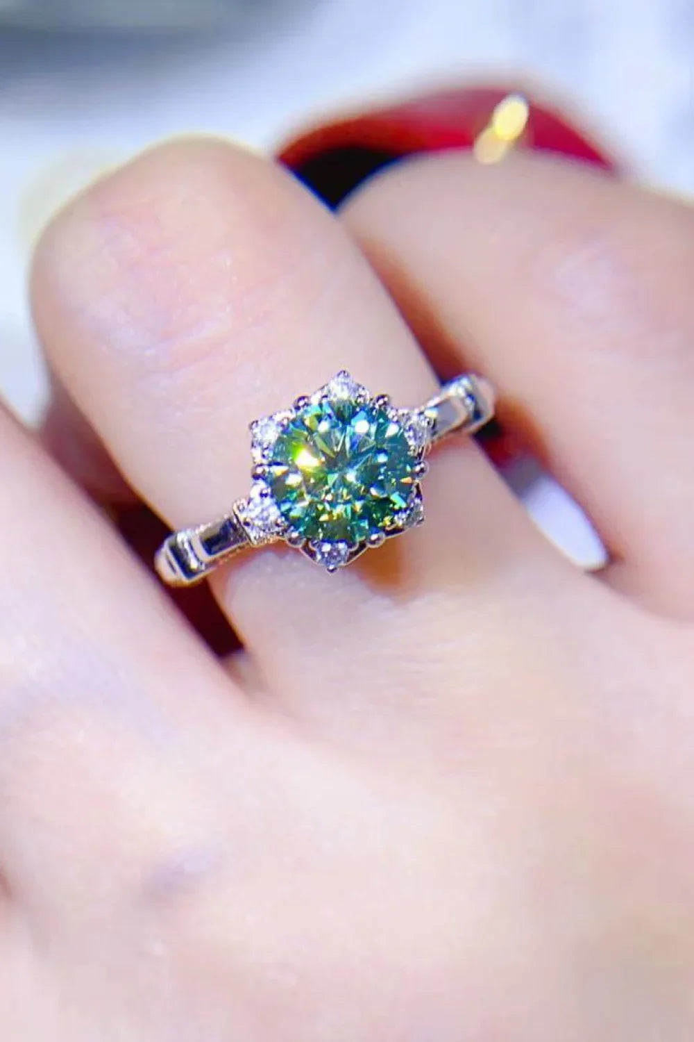 1 Carat Moissanite 925 Sterling Silver Ring - VAleG
