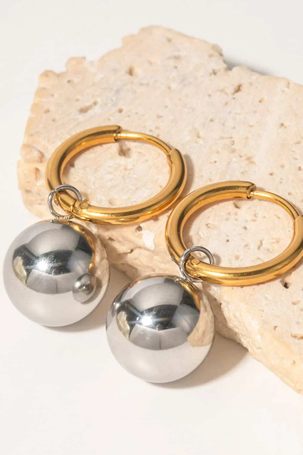 18K Gold-Plated Copper Ball Drop Earrings - VAleG