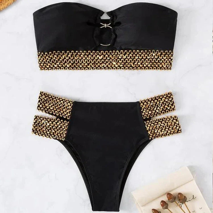 Hollow Beach Bikini Split Swimsuit Girl - VAleG