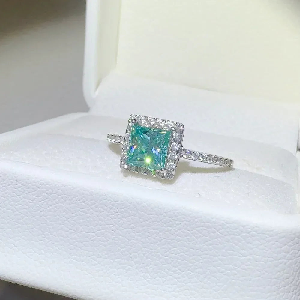 2 Carat 925 Sterling Silver Moissanite Square Shape Ring - VAleG