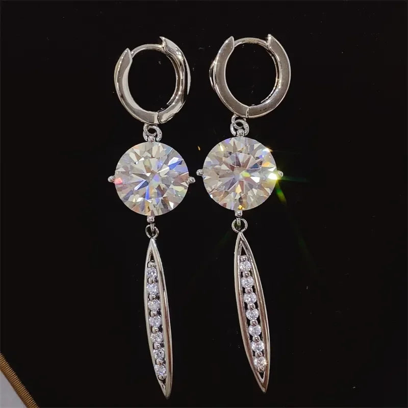 10 Carat Moissanite 925 Sterling Silver Earrings - VAleG