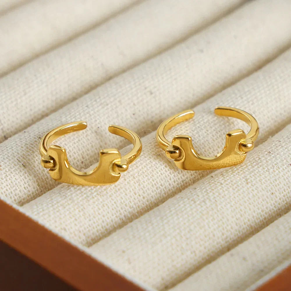18K Gold-Plated Irregular Open Ring - VAleG