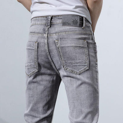 Straight Elastic Trend Versatile Retro Nostalgic Jeans For Men - VAleG