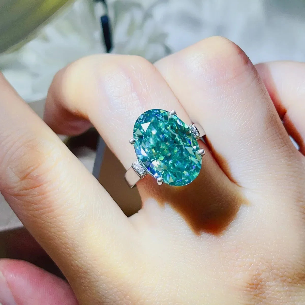 5 Carat Moissanite 925 Sterling Silver Ring - VAleG