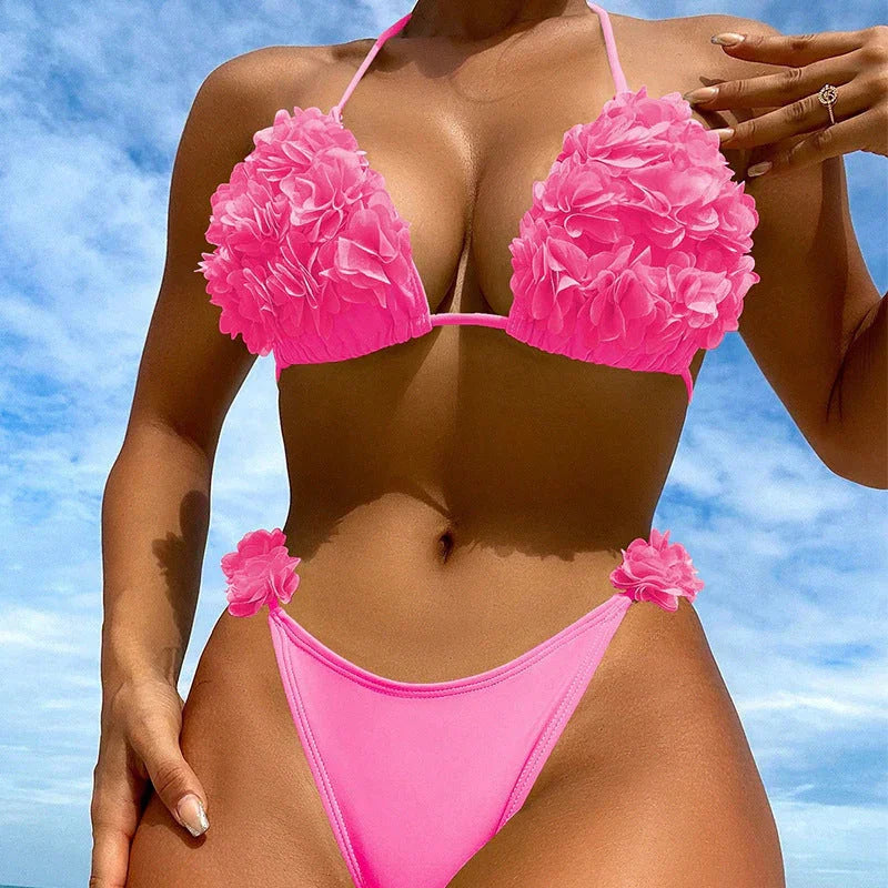 Petal Bikini Swimsuit Lace-up Beach - VAleG