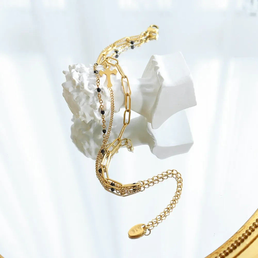 Titanium Steel Three-Layered Bracelet - VAleG