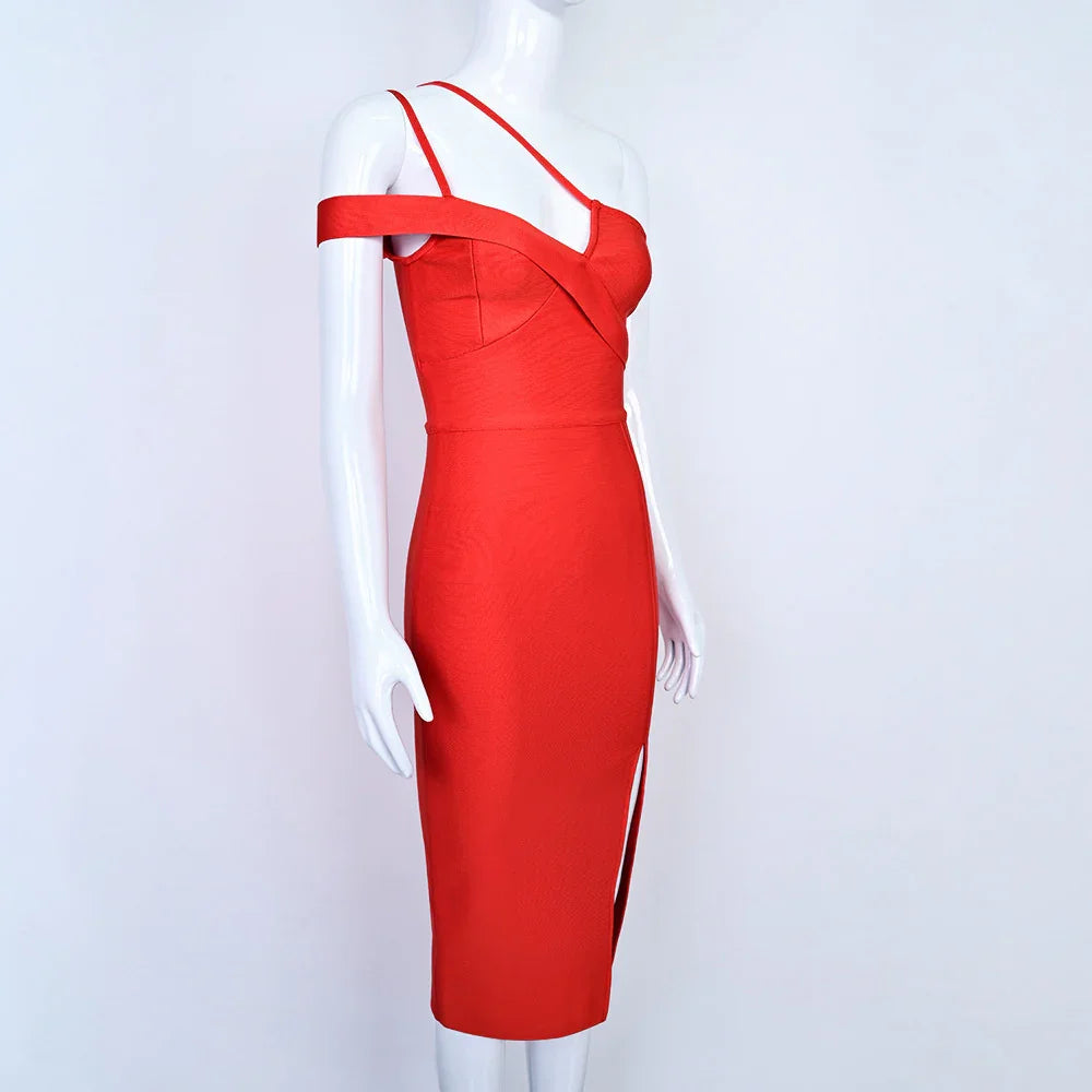 Red Bandage Tight Elastic Dress - VAleG