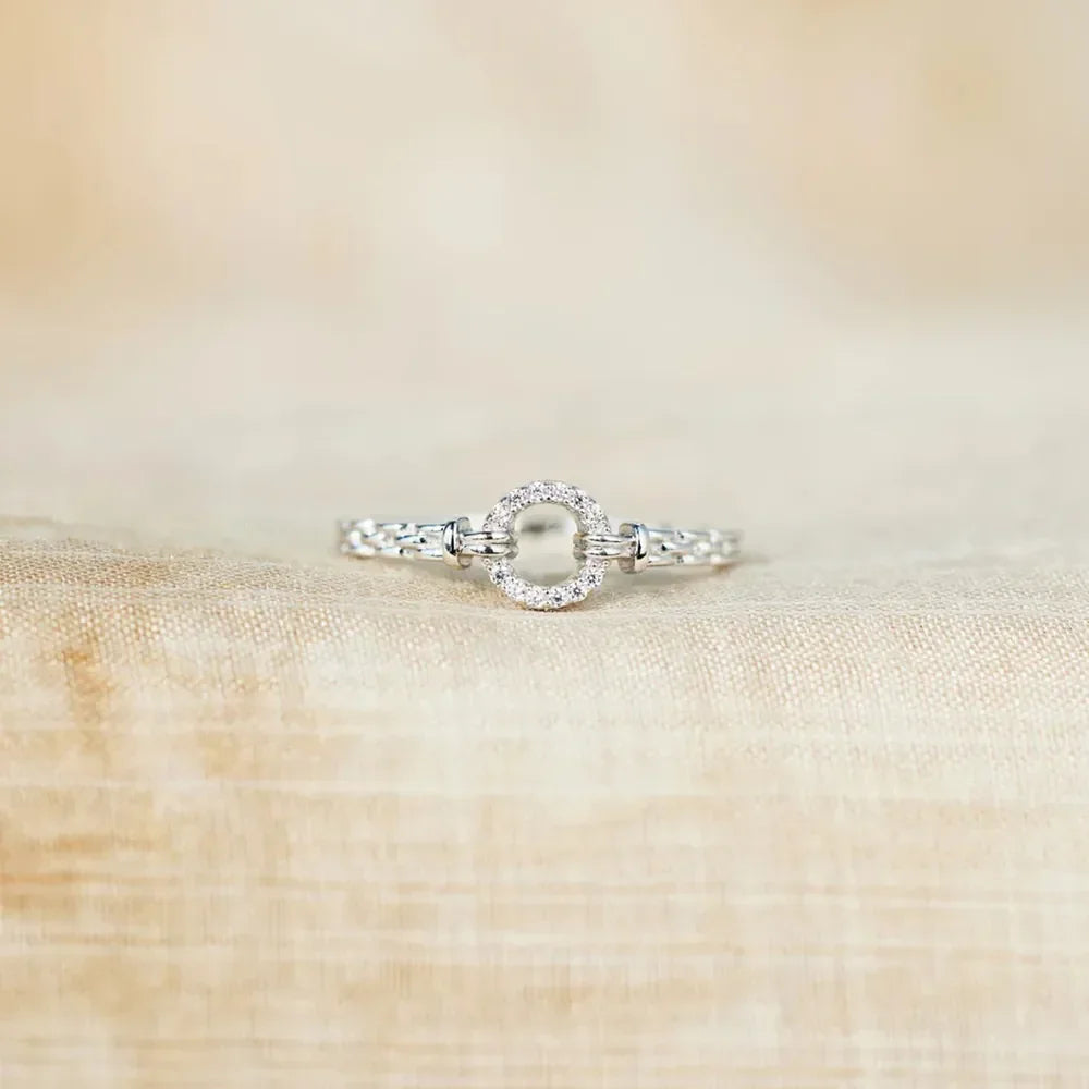 Inlaid Zircon 925 Sterling Silver Ring - VAleG