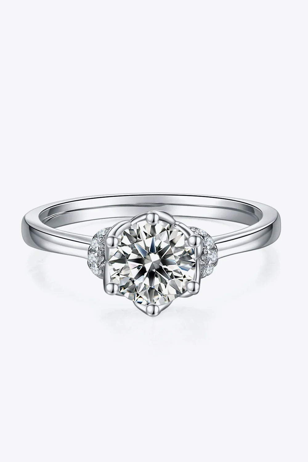 1 Carat Moissanite 925 Sterling Silver Ring - VAleG