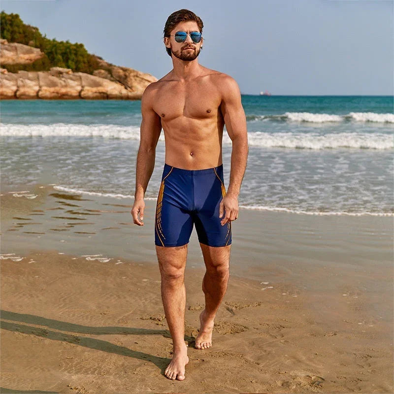 Swimwear Men's Boxer Swimming Trunks Plus Size Racing Shorts - VAleG