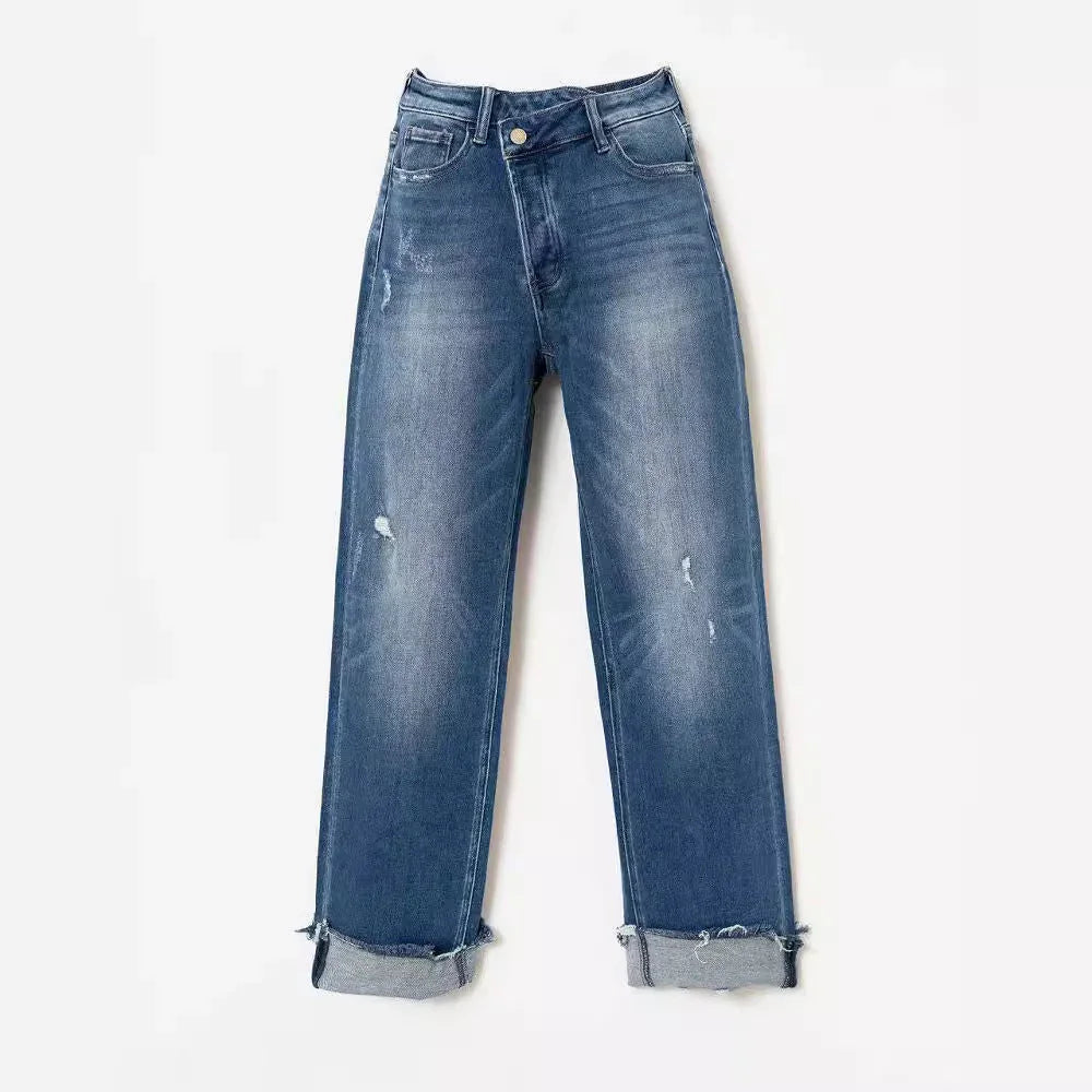 Women's Fashion Individual Casual Loose Jeans - VAleG