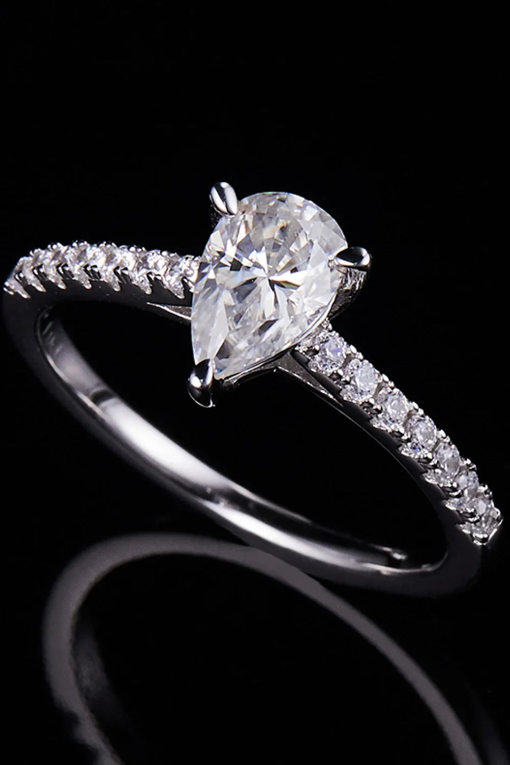 1 Carat Moissanite 925 Sterling Silver Side Stone Ring - VAleG