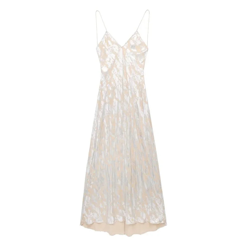 Women's Metal Foil Printed Underwear Dress - VAleG