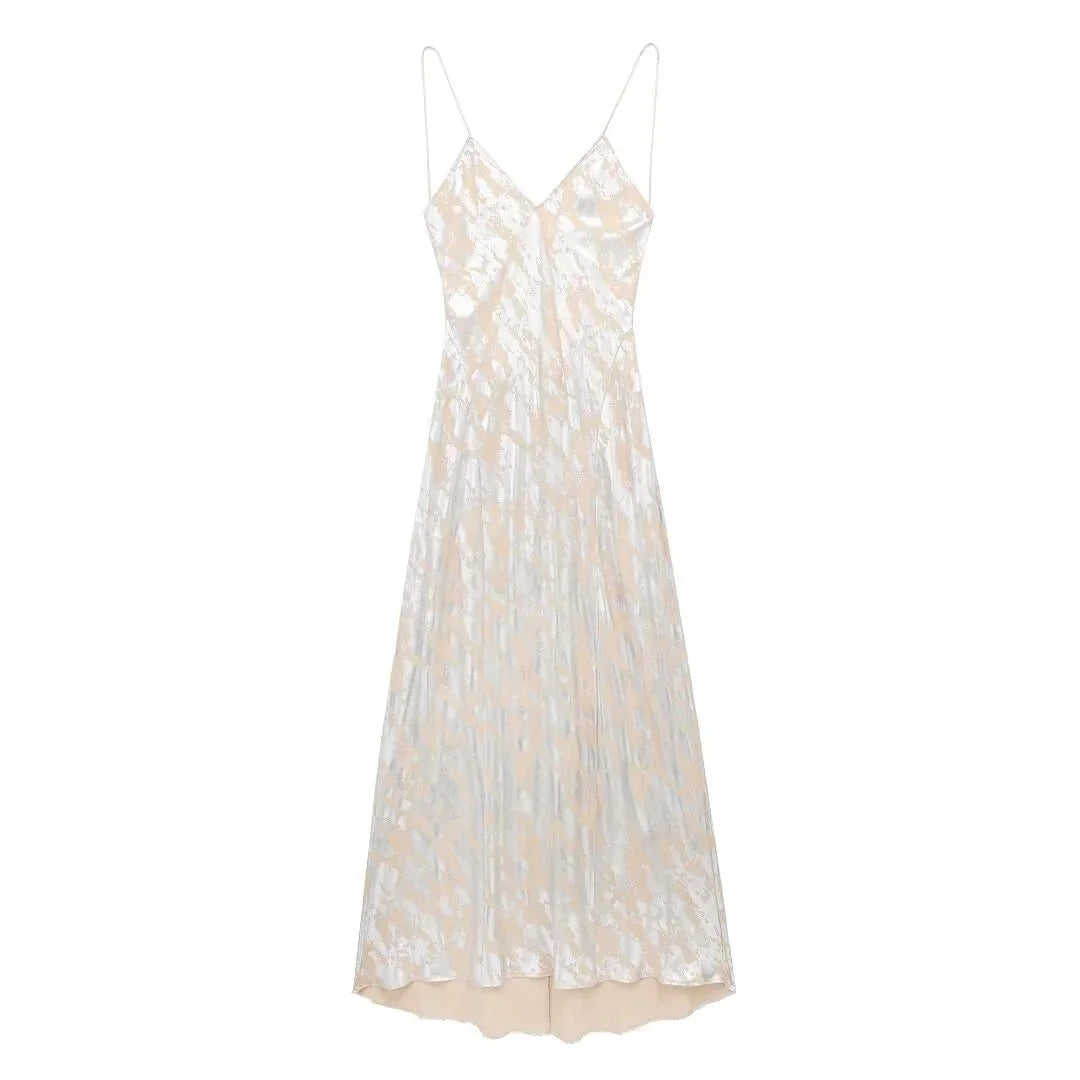 Women's Metal Foil Printed Underwear Dress - VAleG