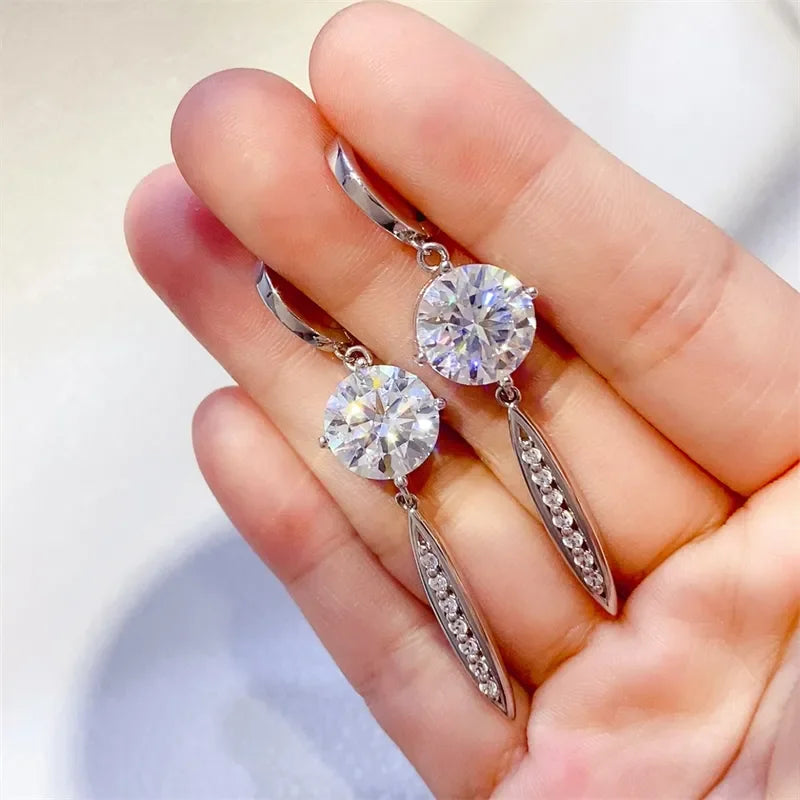 10 Carat Moissanite 925 Sterling Silver Earrings - VAleG