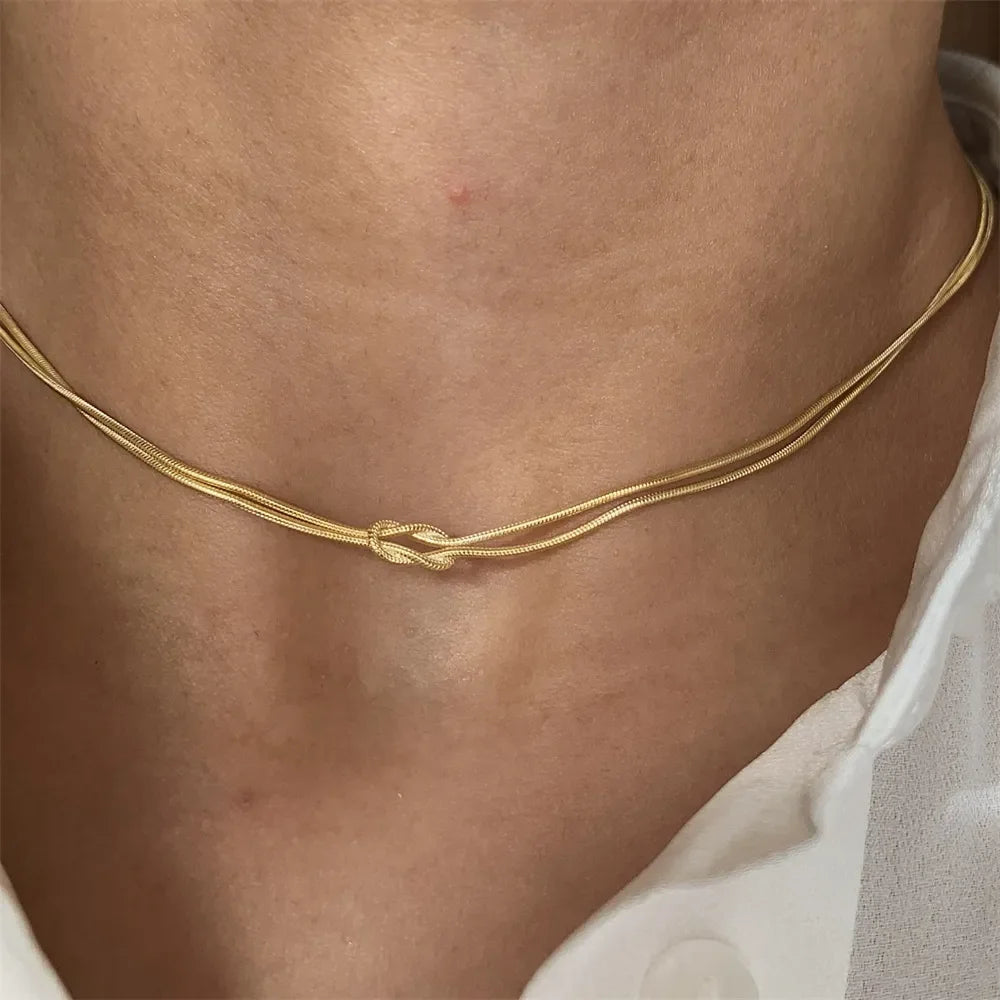 Titanium Steel Knotted Necklace - VAleG