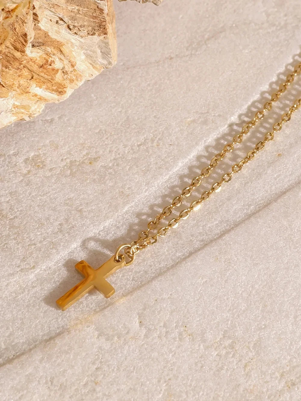 18K Gold-Plated Three-Layered Cross Necklace - VAleG