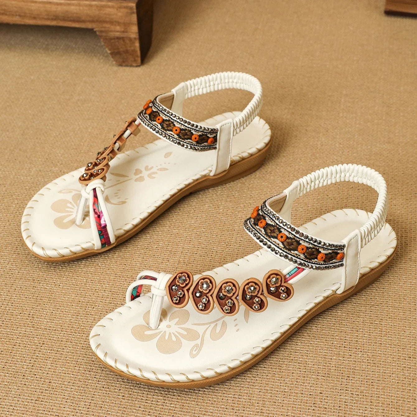 Women's Bohemian Stylish Beach Flat Sandals - VAleG