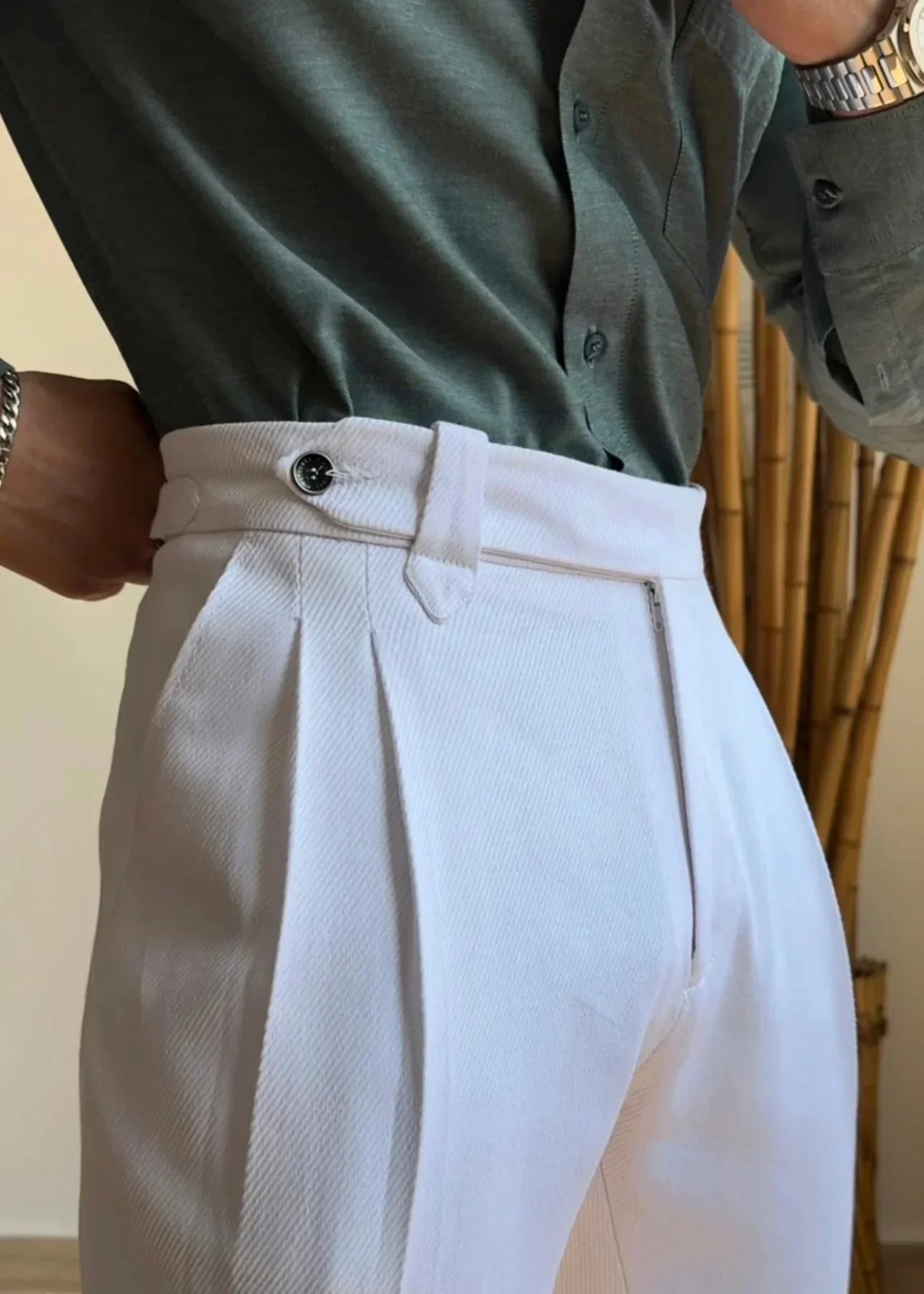 High Waist Slim Fit Business Casual Trousers - VAleG