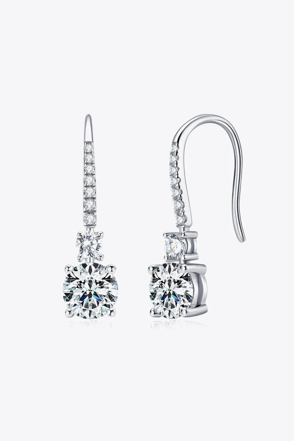 2 Carat Moissanite 925 Sterling Silver Drop Earrings - VAleG