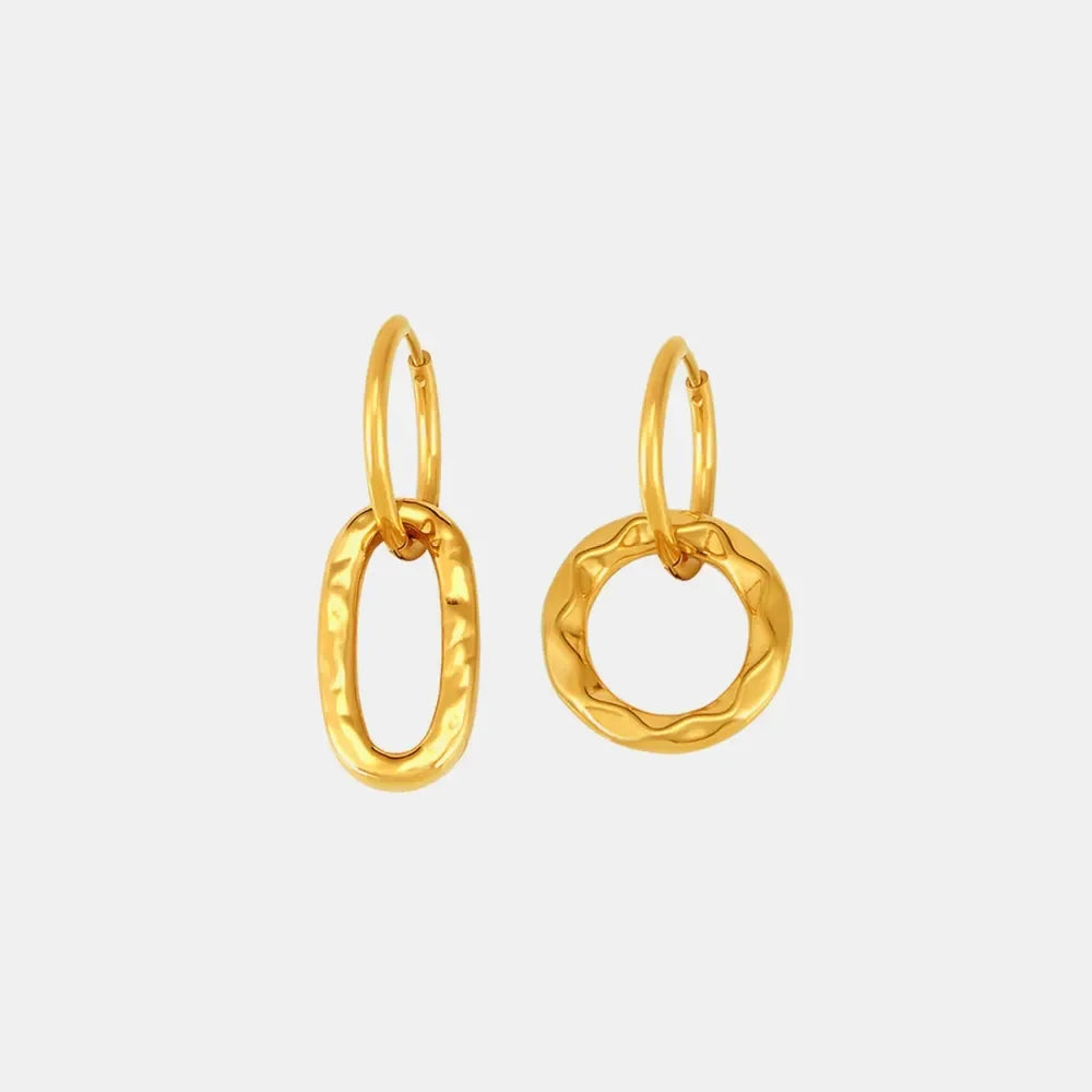 18K Gold-Plated Titanium Steel Annulus Earrings - VAleG