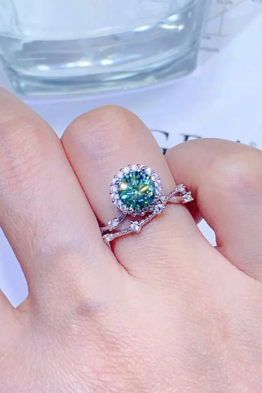 1 Carat Moissanite Platinum-Plated Ring - VAleG