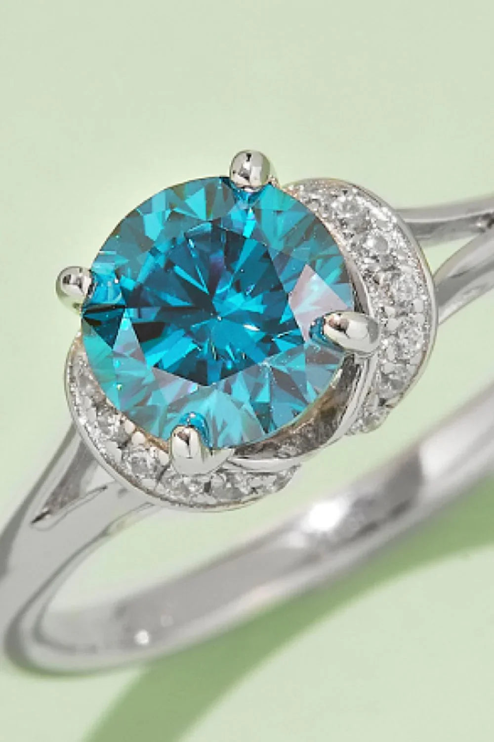 1 Carat Moissanite 4-Prong 925 Sterling Silver Ring - VAleG