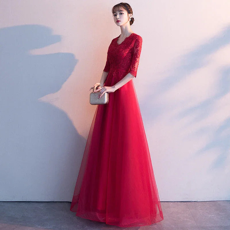 Banquet Elegant Long Black Ladies Annual Meeting Dress - VAleG