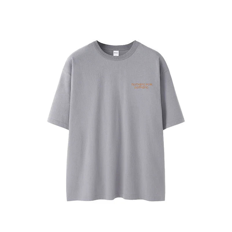 Thread Collar Embroidered T-shirt Retro Heavy Pit Short Sleeve - VAleG