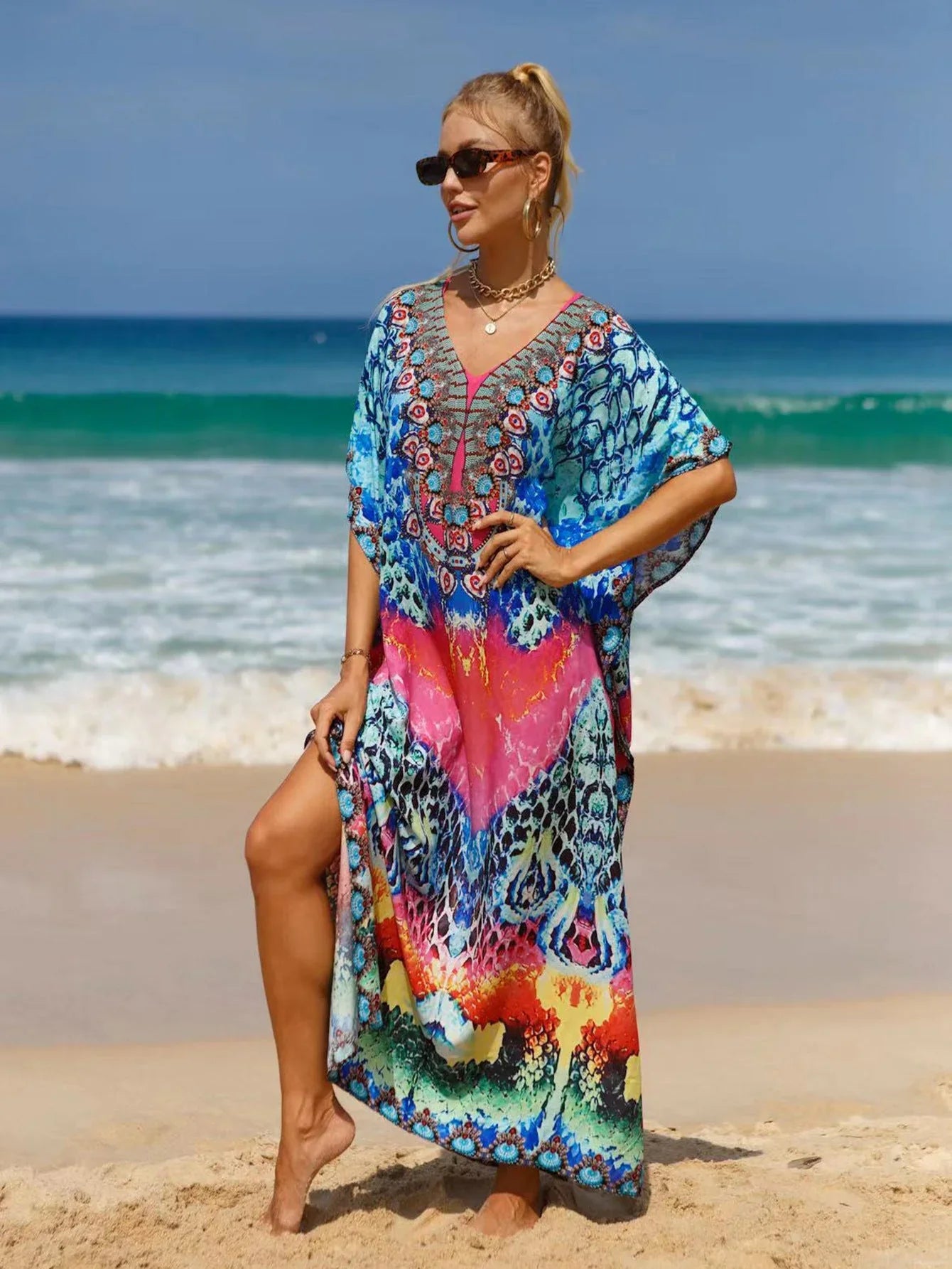 19 Colors Beach Cover-up Bohemian Beach Dress Plus Size - VAleG