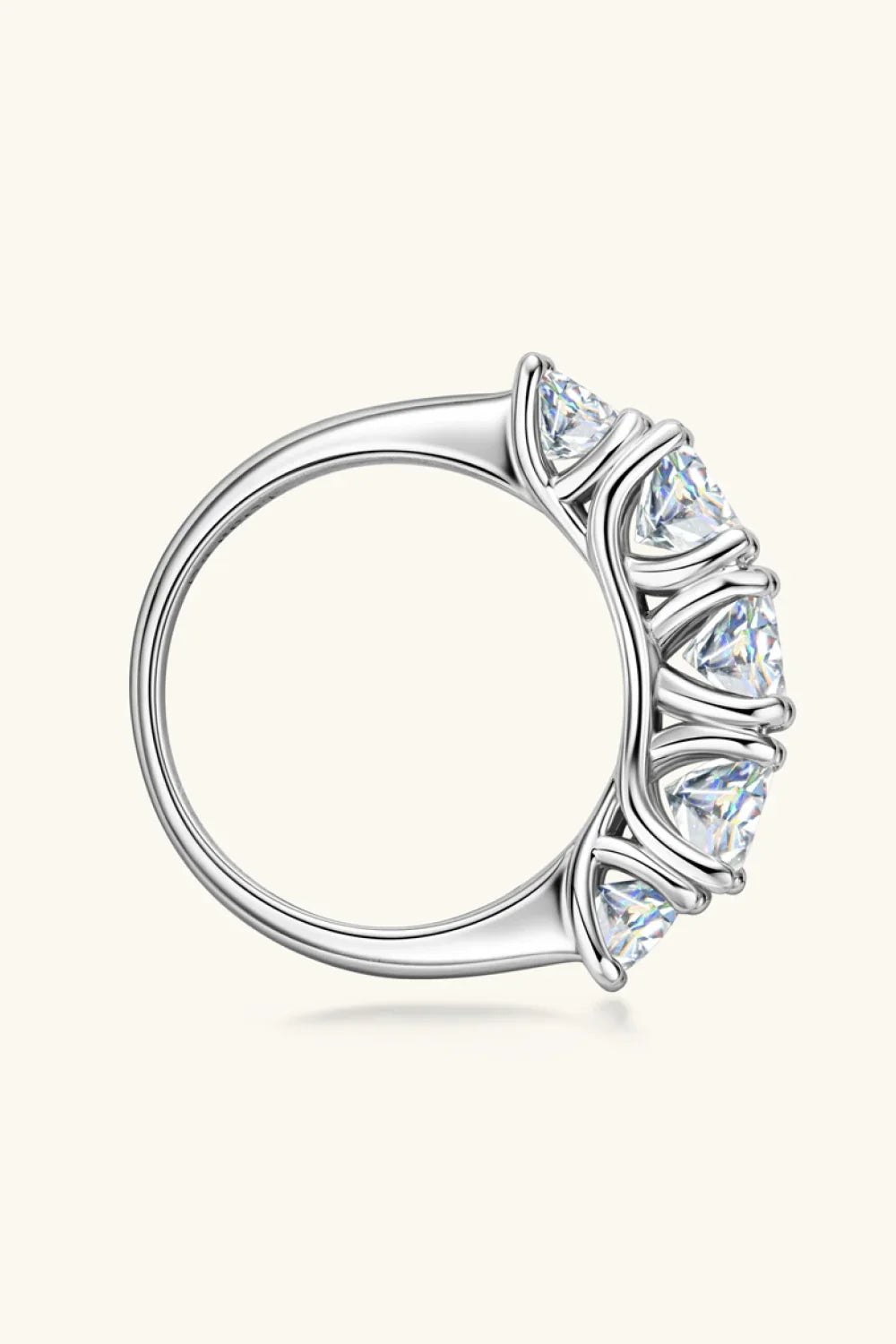 1 Carat Moissanite 925 Sterling Silver Half-Eternity Ring - VAleG