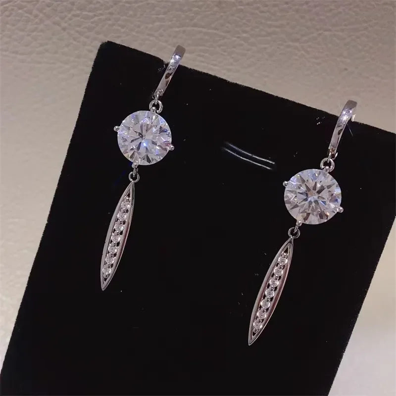 10 Carat Moissanite 925 Sterling Silver Earrings - VAleG