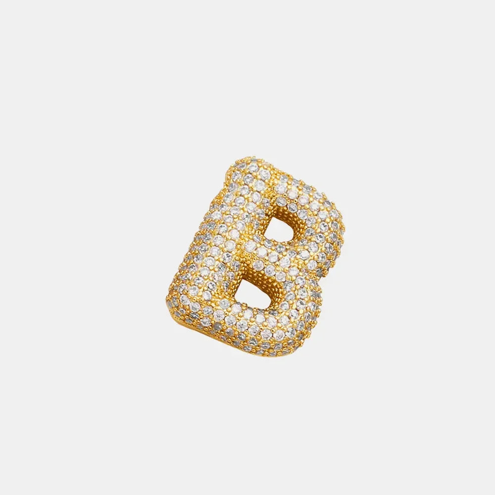 Inlaid Zircon Bubble Initial Necklace - VAleG