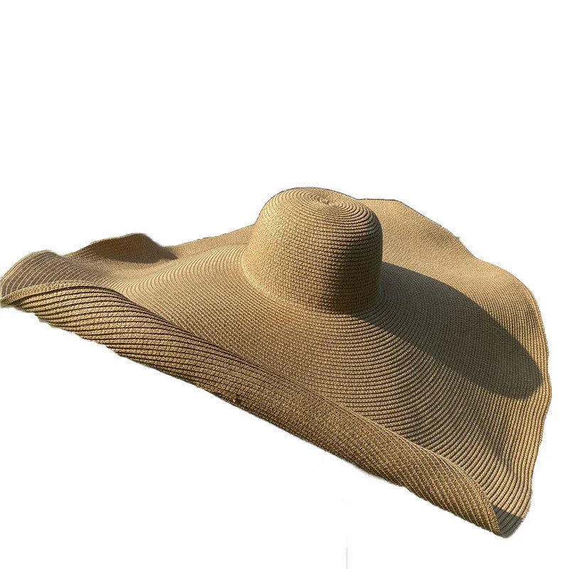 Foldable Beach Straw Oversized Sun Hat - VAleG