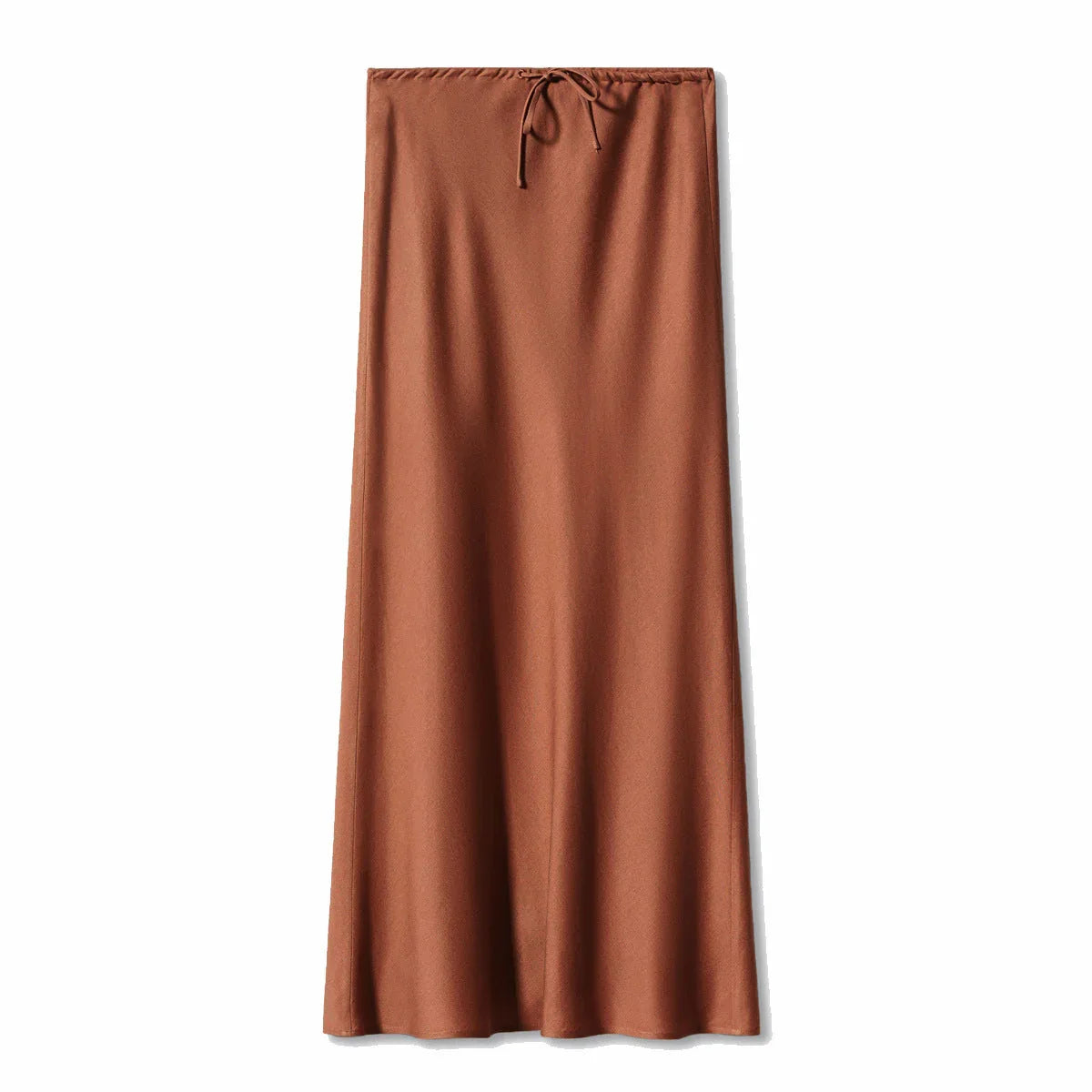 High Quality Satin Dress High Waist Drawstring Lace-up Solid Skirt Women - VAleG