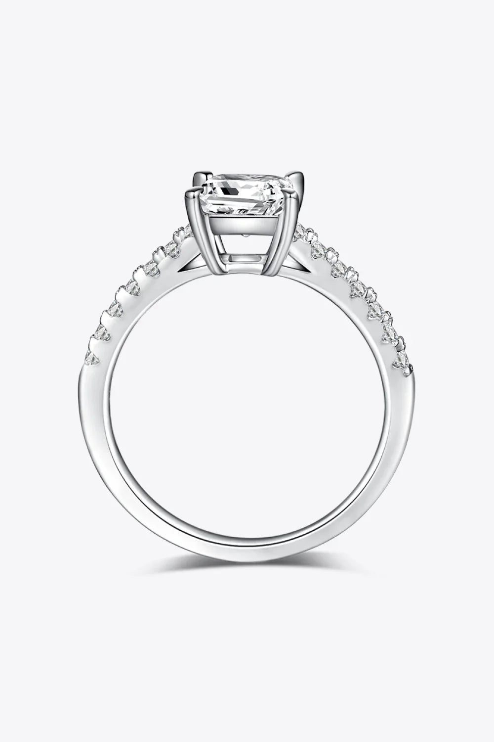1.21 Carat Moissanite 925 Sterling Silver Side Stone Ring - VAleG