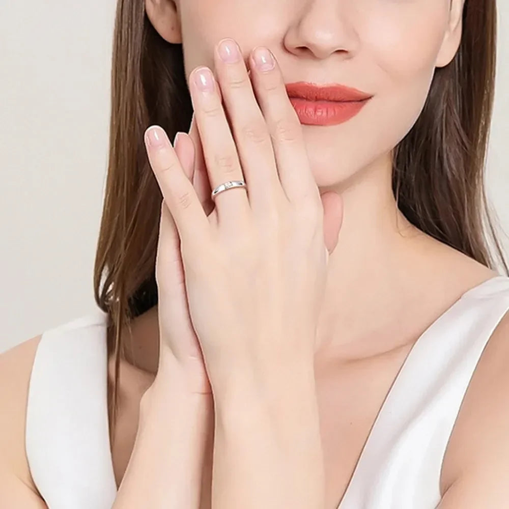 925 Sterling Silver Inlaid Moissanite Ring - VAleG