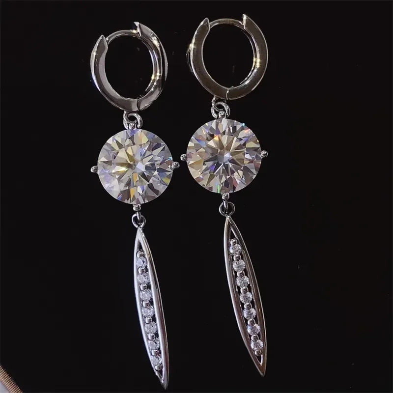 10 Carat Moissanite 925 Sterling Silver Earrings - VAleG