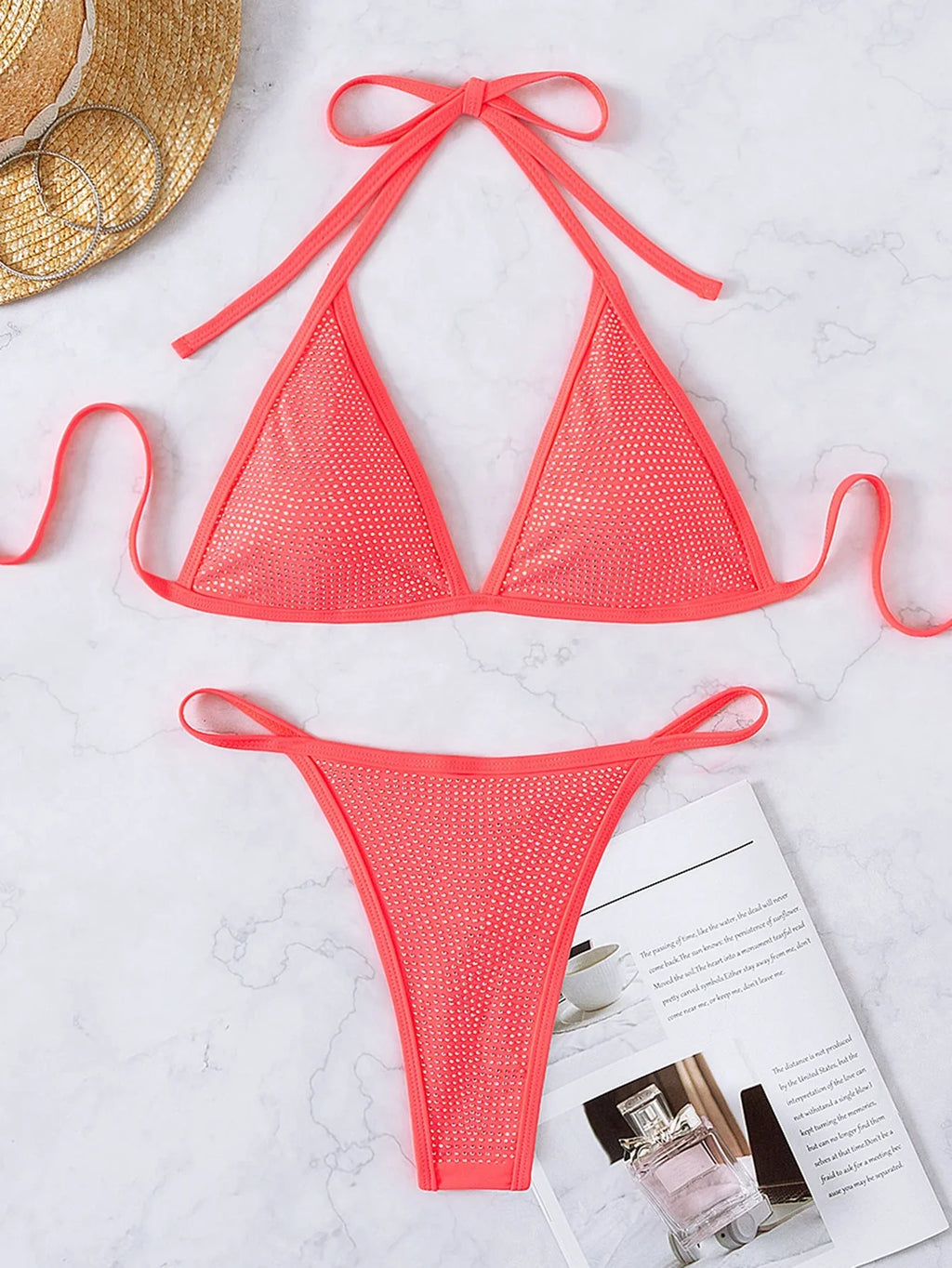 Diamond Triangle Rope Strap Beach Bikini - VAleG