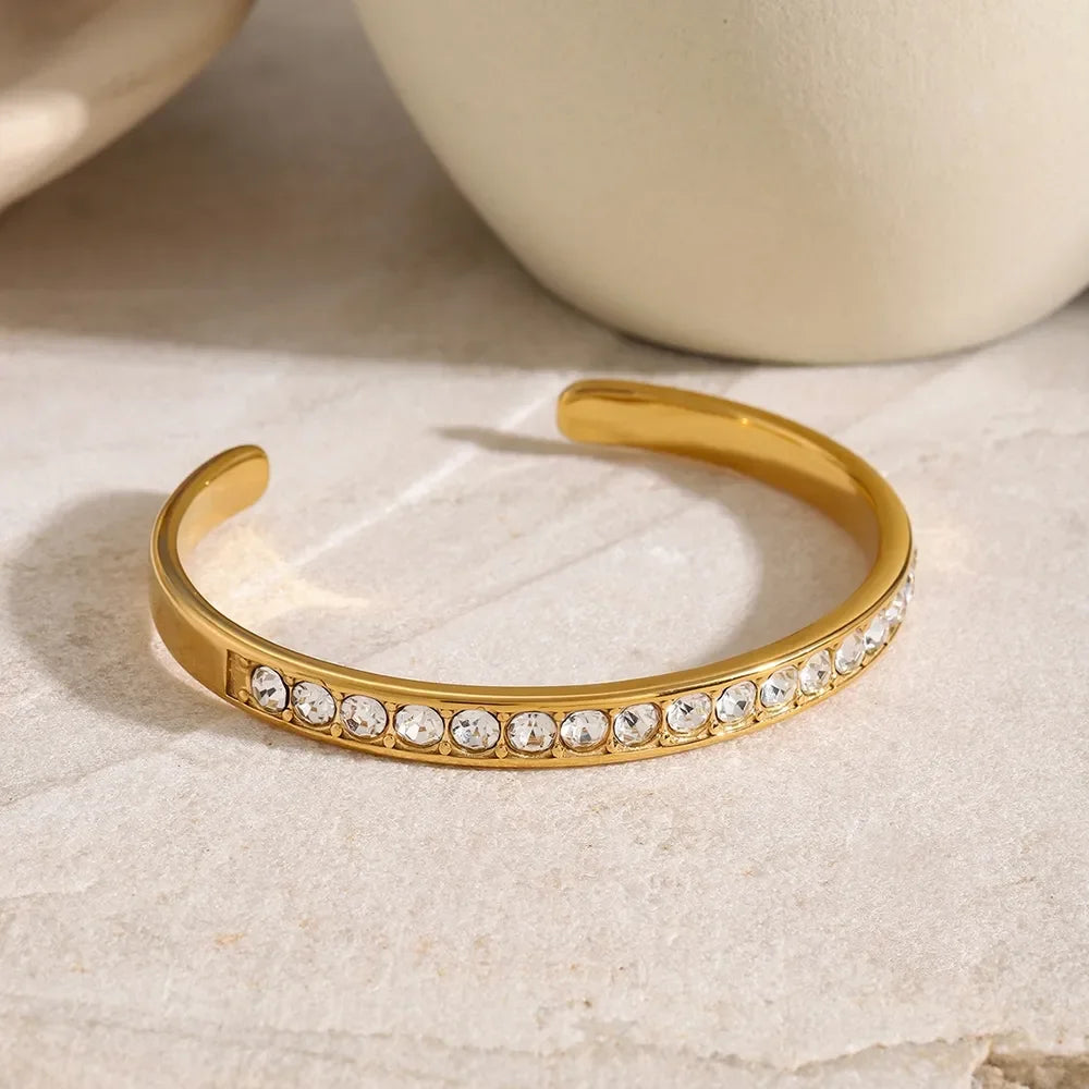 Stainless Steel Inlaid Zircon Bracelet - VAleG