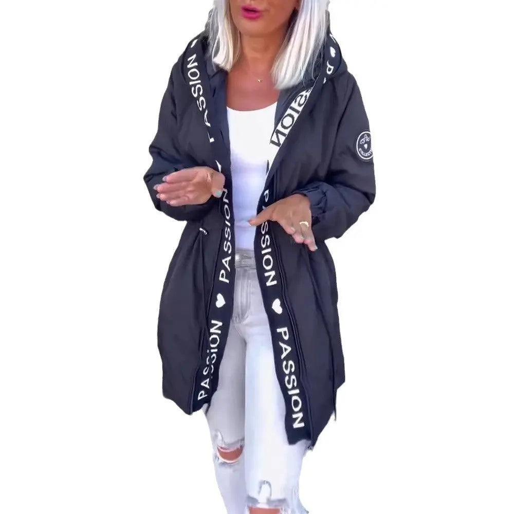 Giacca da donna con cappuccio, cerniera con tasca VAleG