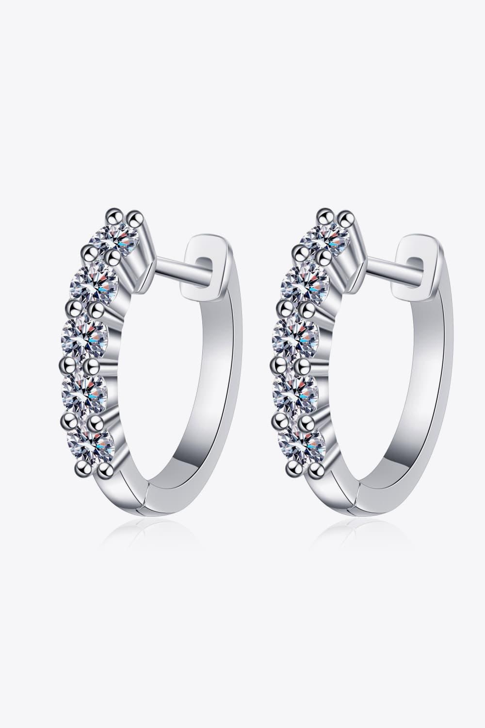1 Carat Moissanite Hoop Earrings - VAleG