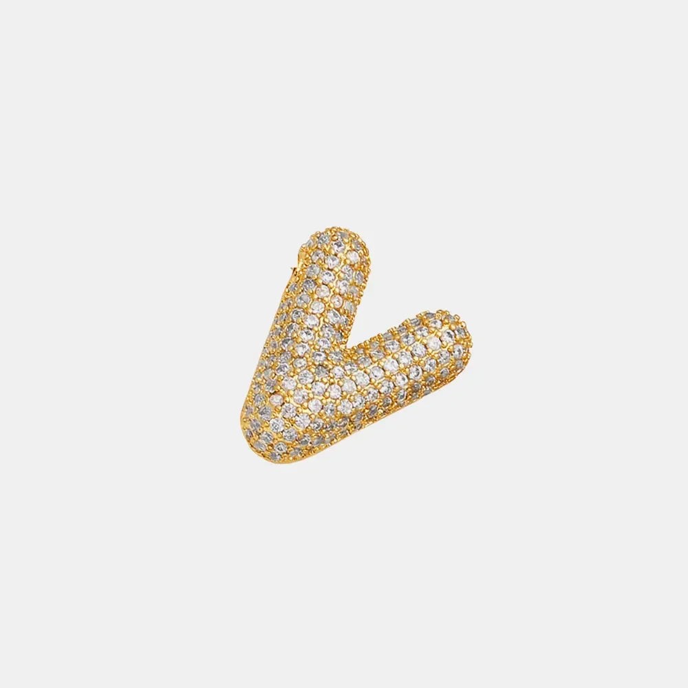 Inlaid Zircon Bubble Initial Necklace - VAleG