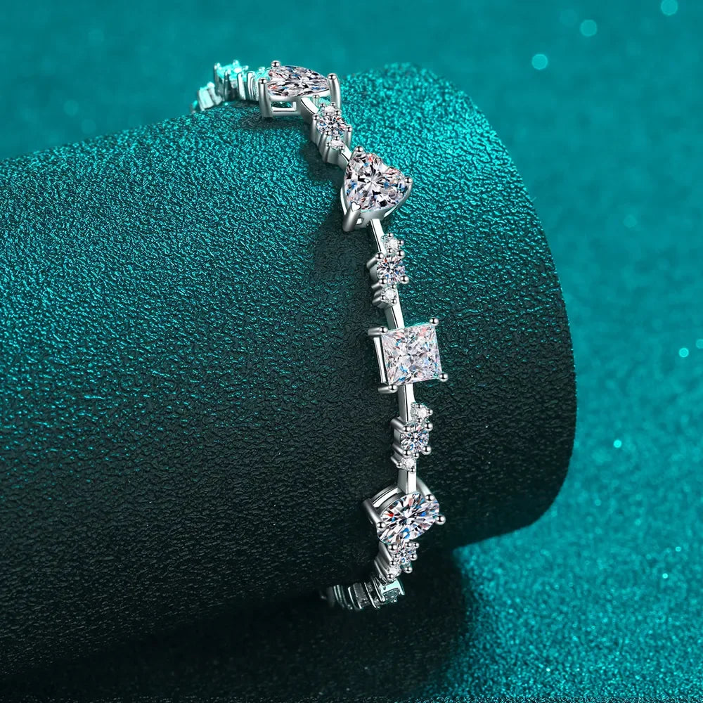 6.2 Carat Moissanite 925 Sterling Silver Bracelet - VAleG