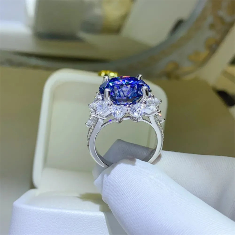 10 Carat Moissanite 925 Sterling Silver Ring - VAleG