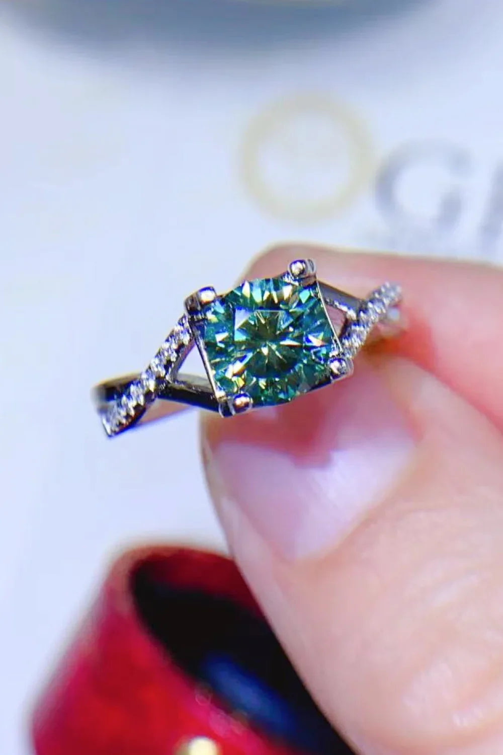 1 Carat Moissanite 925 Sterling Silver Ring - VAleG