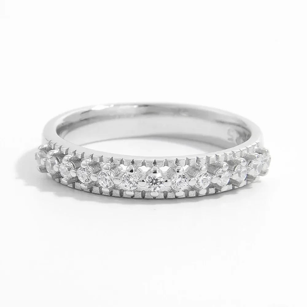 925 Sterling Silver Inlaid Zircon Ring - VAleG