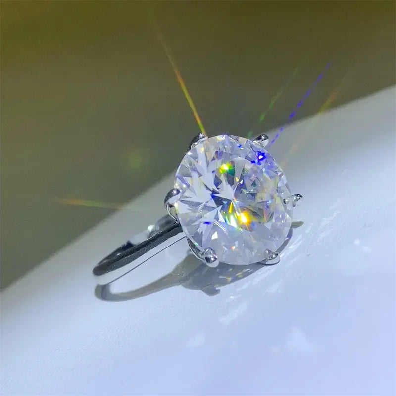 10 Carat Moissanite 925 Sterling Silver Ring - VAleG