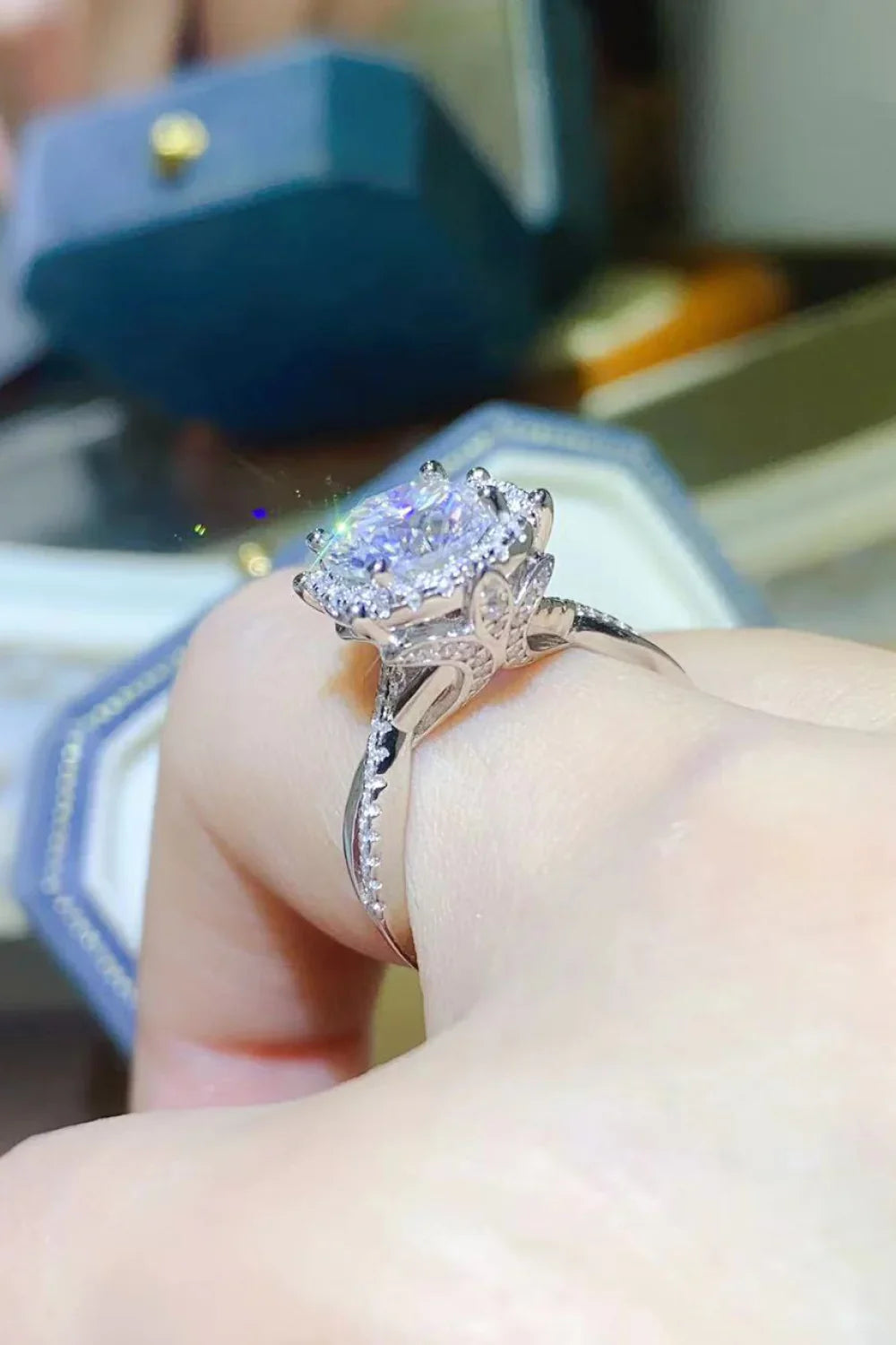 2 Carat Moissanite 925 Sterling Silver Ring - VAleG